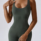 Wide Strap Sleeveless Active Jumpsuit