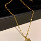 Inlaid Moon Pendant Necklace