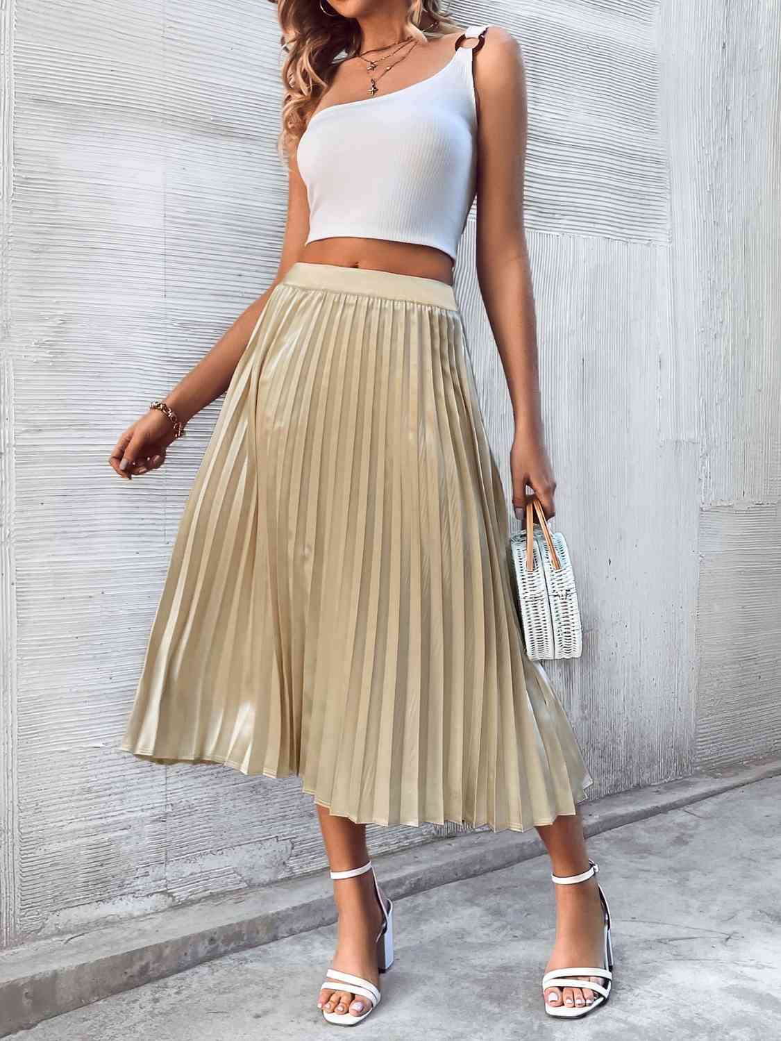 Jamiee Pleated Midi Skirt