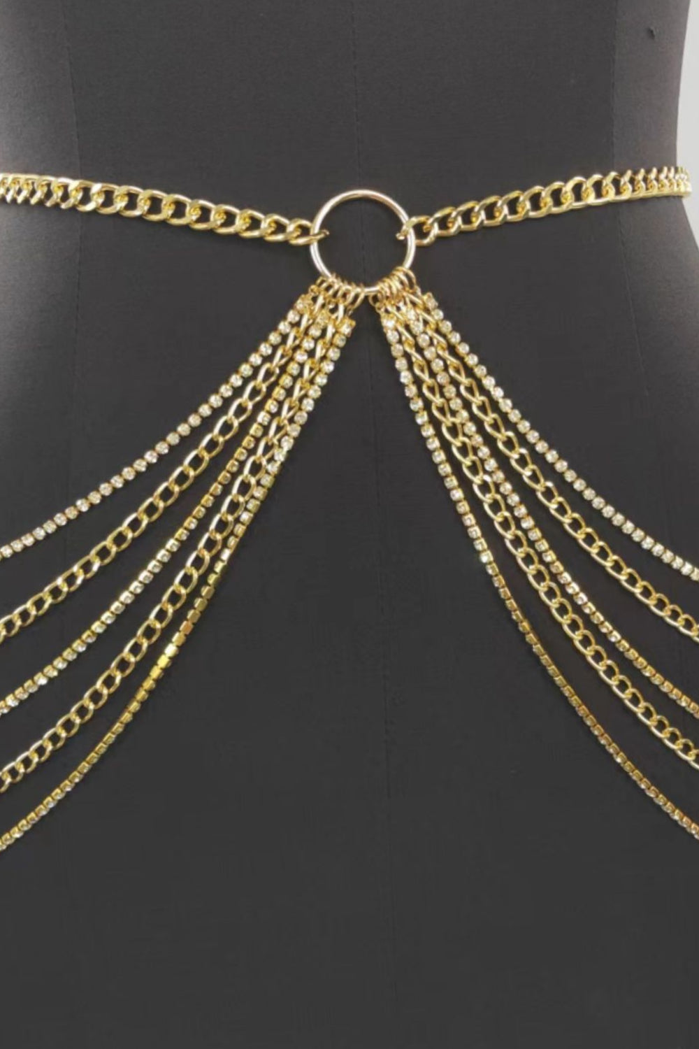 Chic Multi-Layered Rhinestone Waist Chain