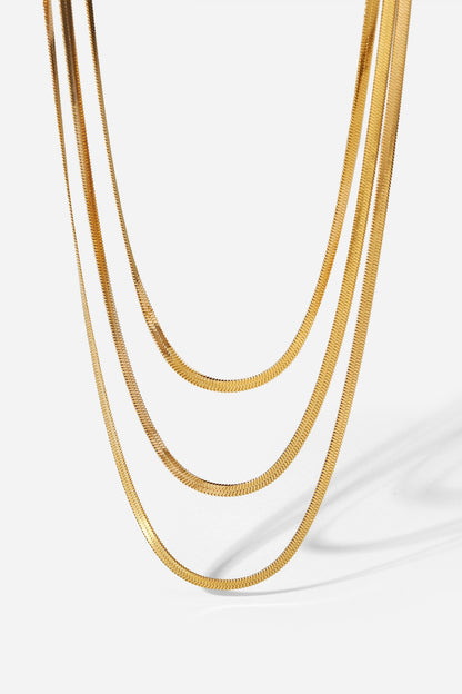 Tia Triple-Layered Snake Chain Necklace