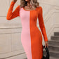 Double Or Nothing Slit Sweater Dress