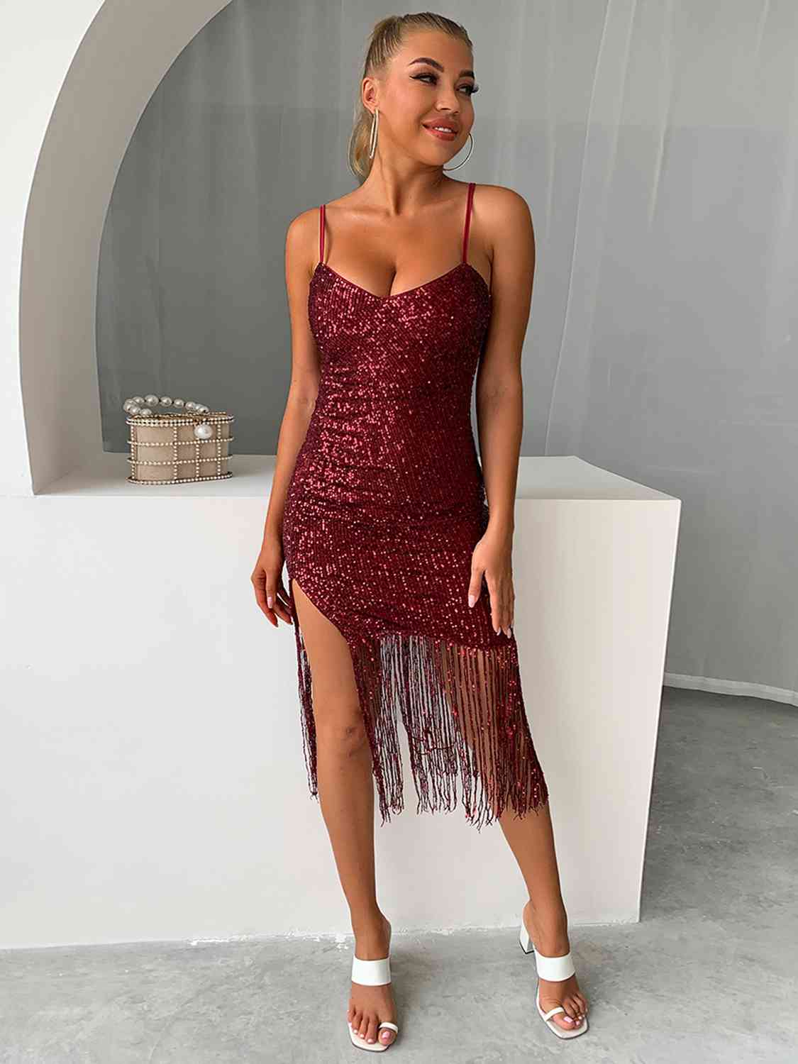 Always Jazzy Sequin Fringe Dress