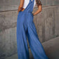 Candace Wide Leg Denim Overalls