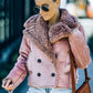 Fiercely Savvy Plush Suede Double-Breasted Jacket