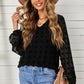 To Paris Swiss Dot Balloon Sleeve V-Neck Blouse