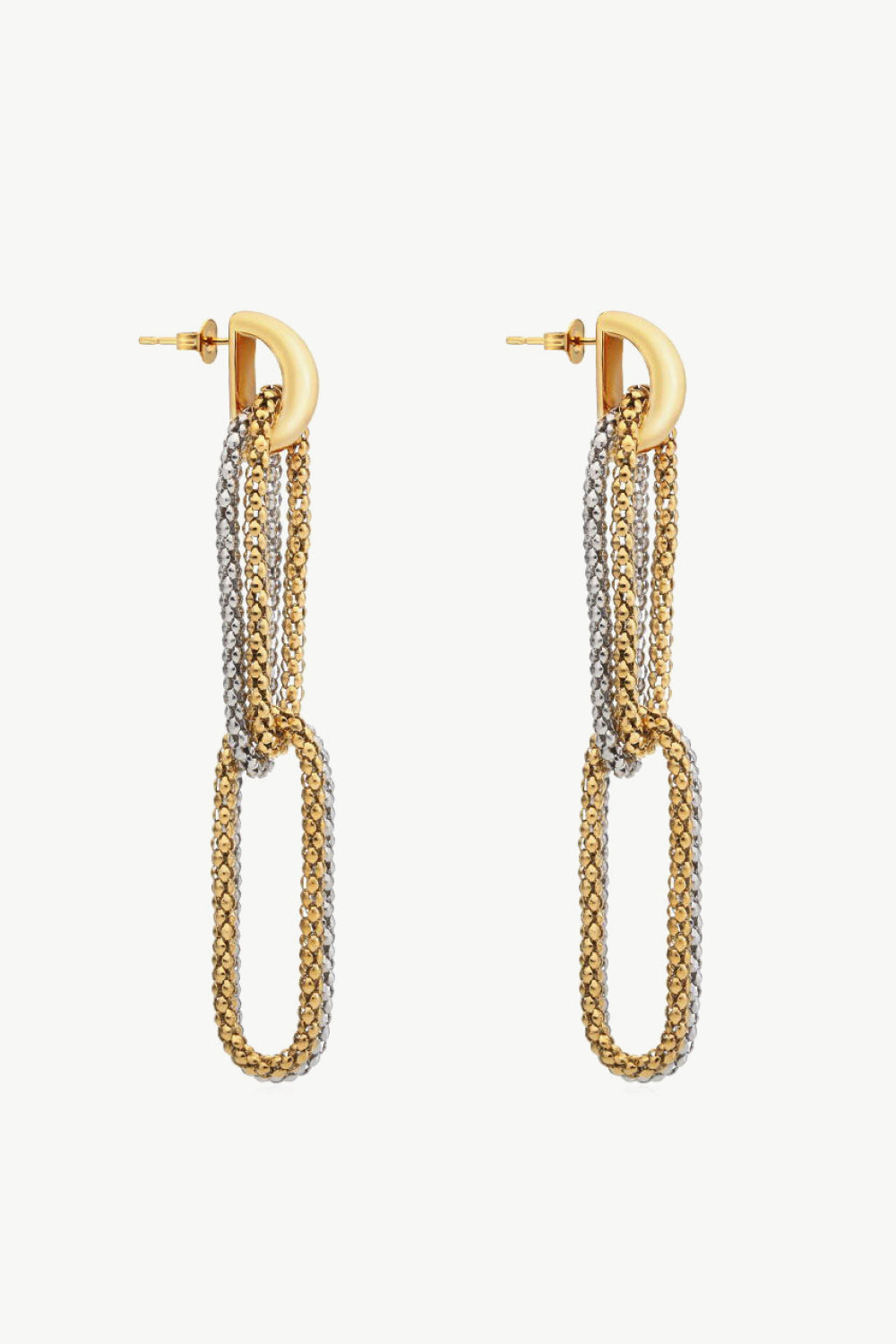 Crushing D-Shaped Drop Earrings