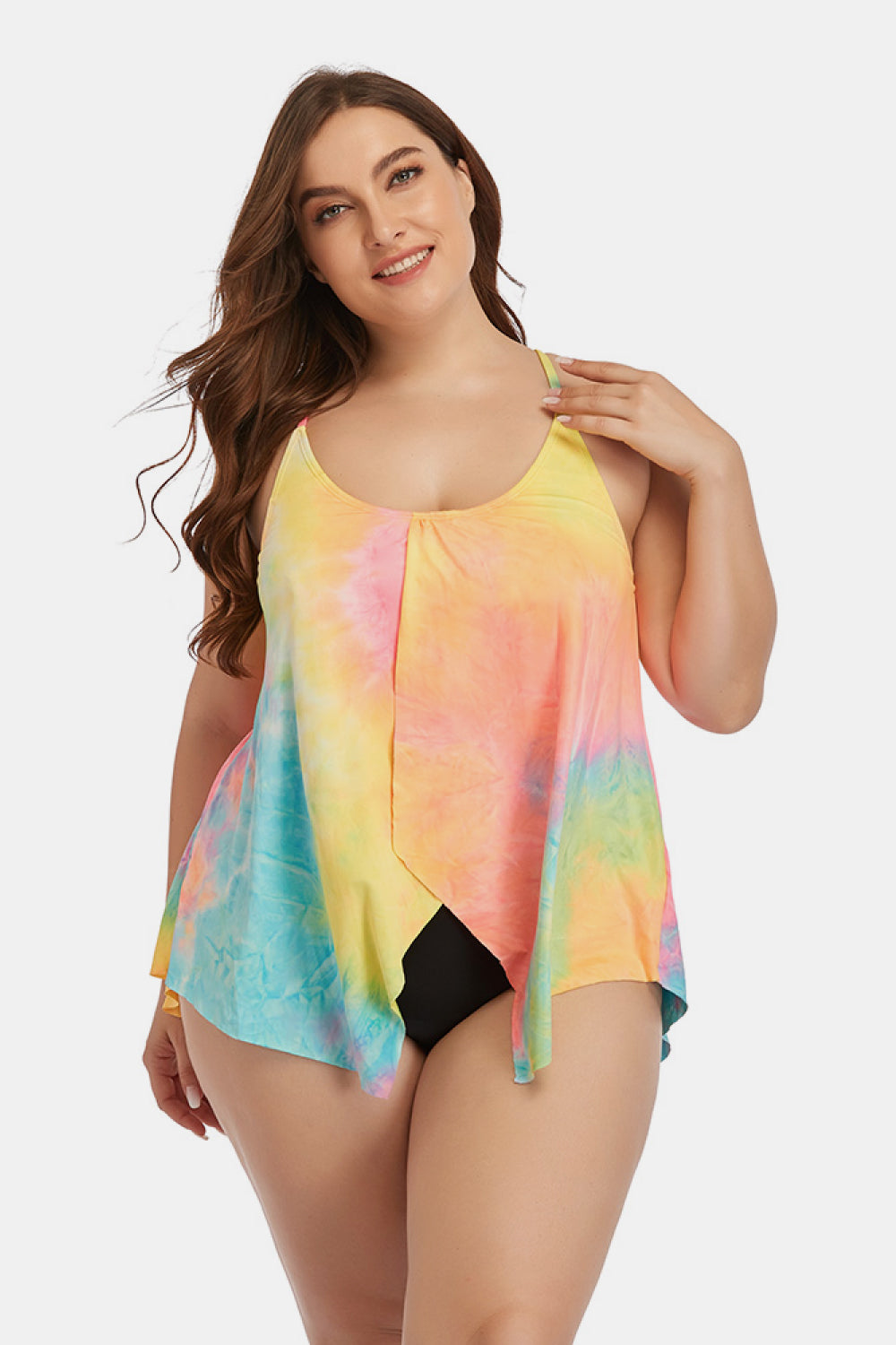 Chic Curvy Cotton Candy Two-Piece Swim Set