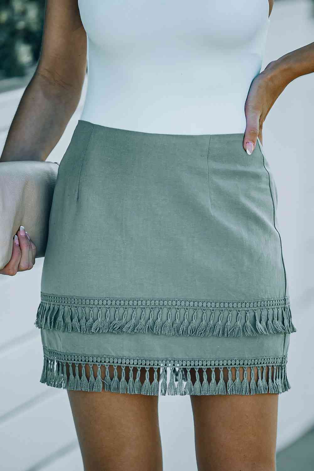 Grace Tassel Mini Skirt