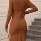 Double Or Nothing Slit Sweater Dress