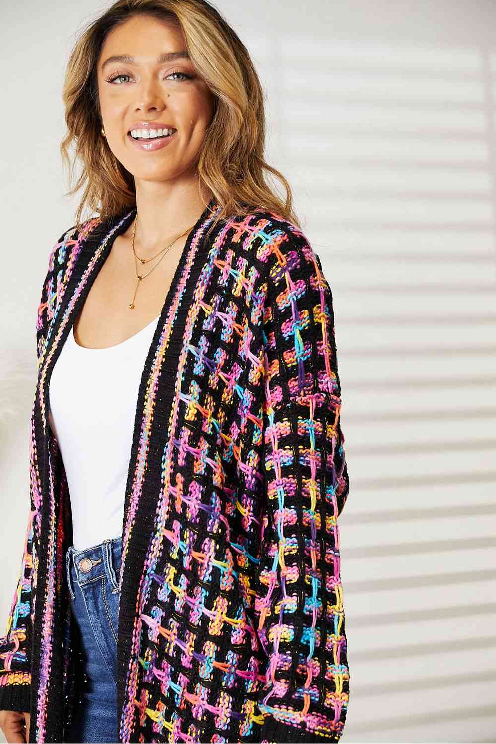 Double Up Fringe Hem Cardigan