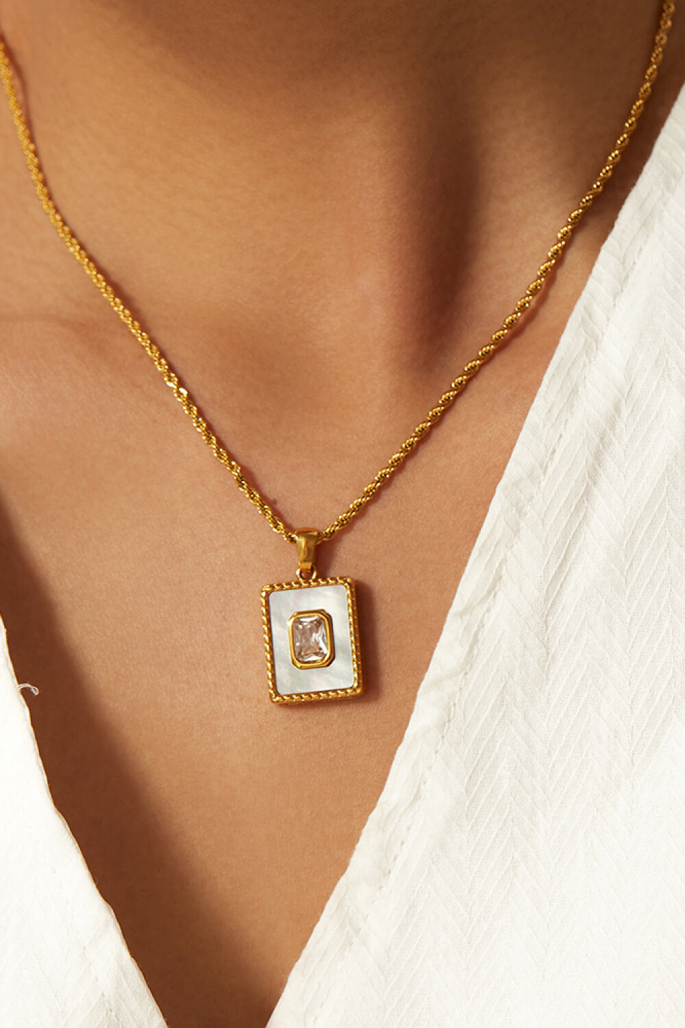 Think Outside The Box Square Pendant Necklace