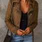 No Beef Vegan Suede Zip Detail Jacket