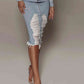 Bridget Distressed Denim Skirt