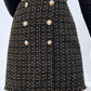 Just Relax Double-Breasted Fringe Hem Skirt