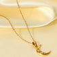 Zircon Moon Pendant Necklace