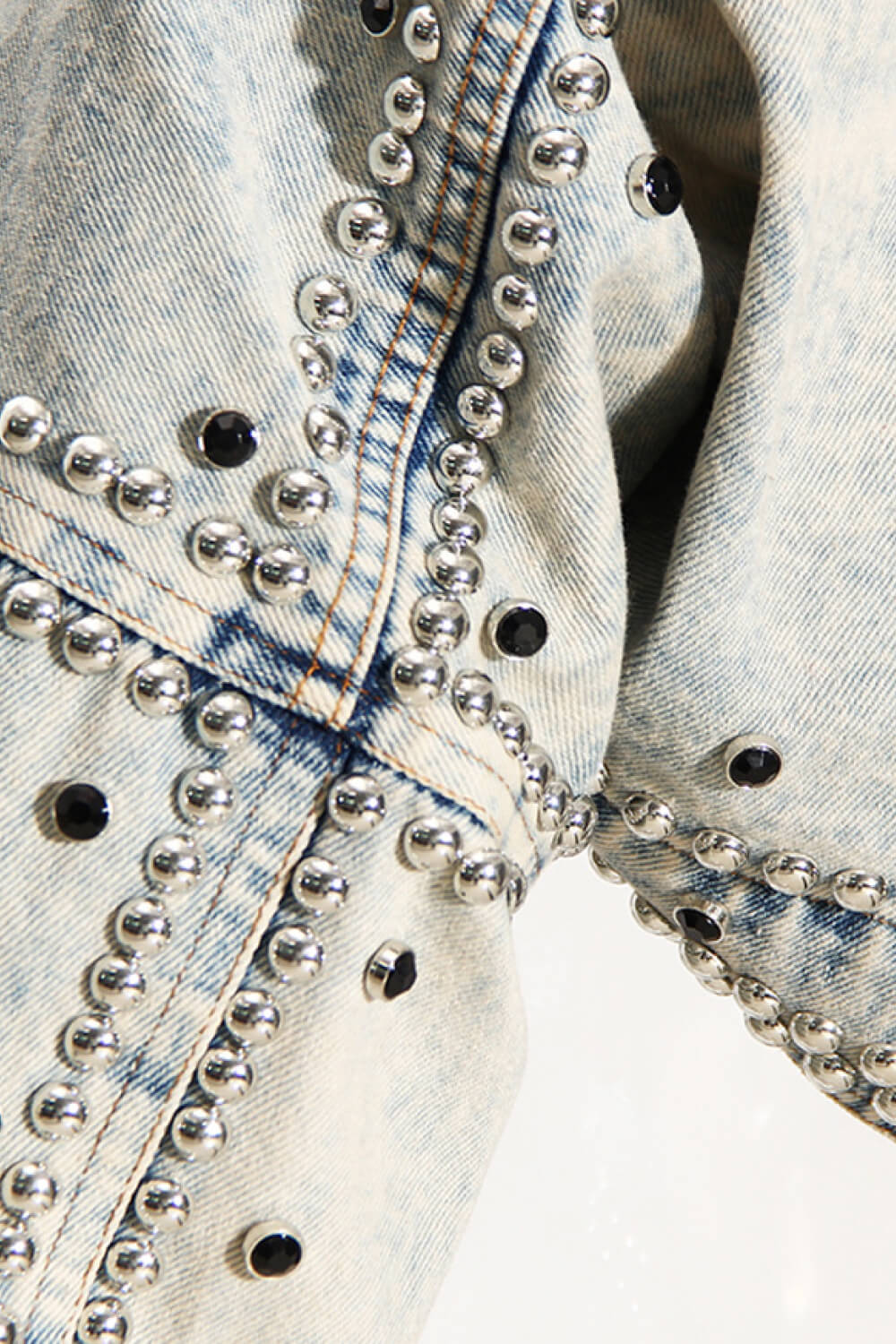 Rock With Me Studded Denim Bolero Jacket