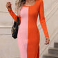 Double Or Nothing Slit Sweater Dress