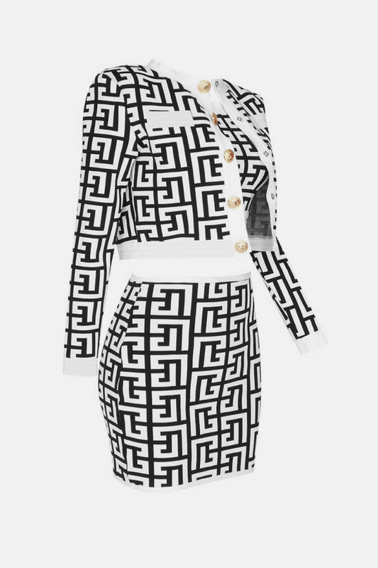 Fenty Dior Printed Jacket and Skirt Set