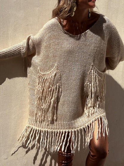 Back To The Basics Fringe Sweater