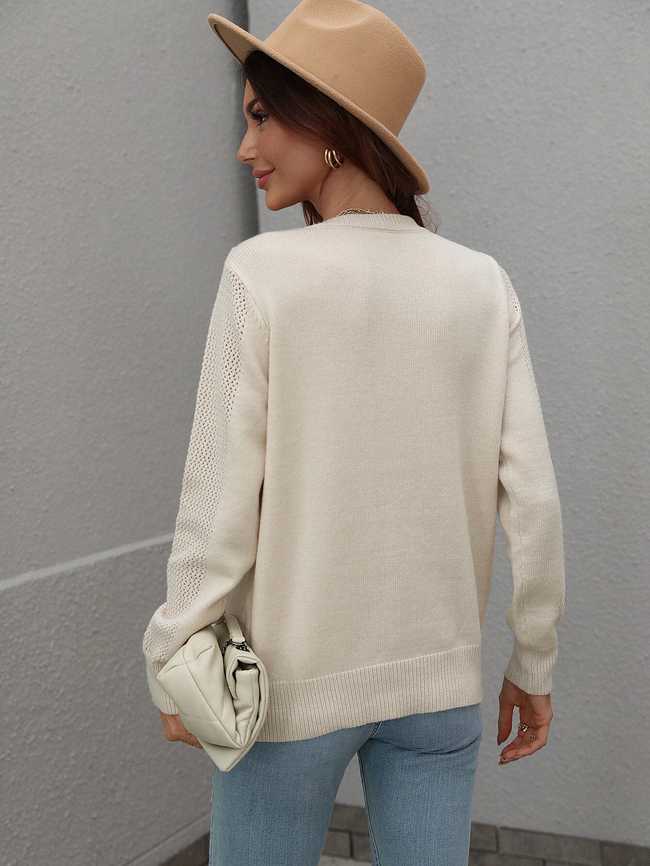 Pop Out Fringe Detail  Sweater