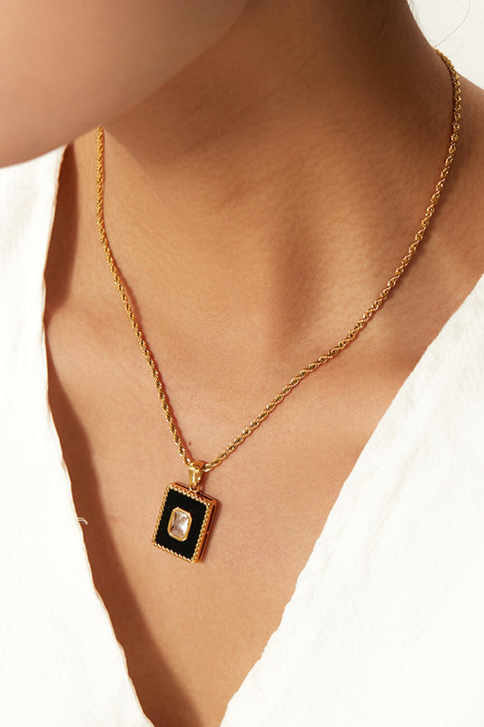 Think Outside The Box Square Pendant Necklace